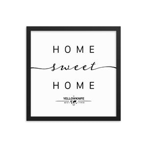 Yarmouth, Nova Scotia, Canada Home Sweet Home With Map Coordinates Framed Artwork