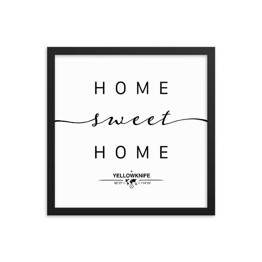 Yarmouth, Nova Scotia, Canada Home Sweet Home With Map Coordinates Framed Artwork