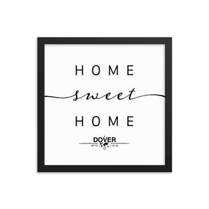 Dover, Delaware, USA Home Sweet Home With Map Coordinates Framed Artwork