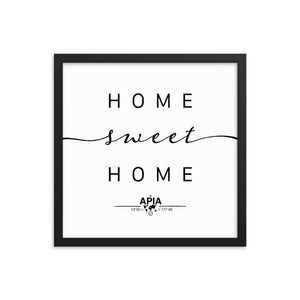 Apia, Samoa Home Sweet Home With Map Coordinates Framed Artwork