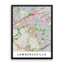 Lawrenceville GA Map Framed Print