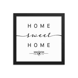 Winchester, England, UK Home Sweet Home With Map Coordinates Framed Artwork
