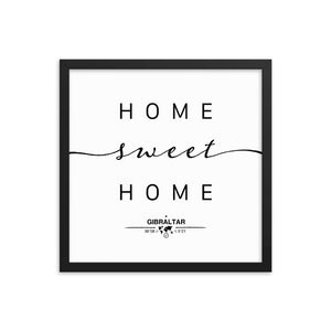 Gibraltar, Gibraltar, UK Home Sweet Home With Map Coordinates Framed Artwork