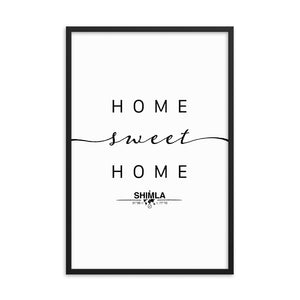 Shimla,himachal Pradesh, India Home Sweet Home With Map Coordinates Framed Artwork