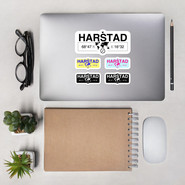 Harstad, Troms Stickers, High-Quality Vinyl Laptop Stickers, Set of 5 Pack