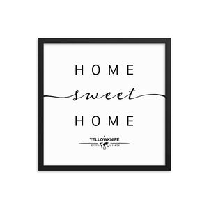 Yarmouth, Nova Scotia, Canada Home Sweet Home With Map Coordinates Framed Artwork