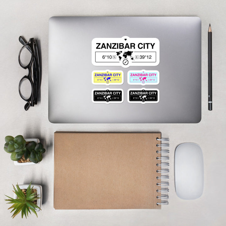 Zanzibar City Tanzania Stickers, High-Quality Vinyl Laptop Stickers, Set of 5 Pack