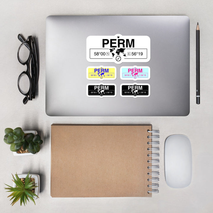 Perm Krai Stickers, High-Quality Vinyl Laptop Stickers, Set of 5 Pack