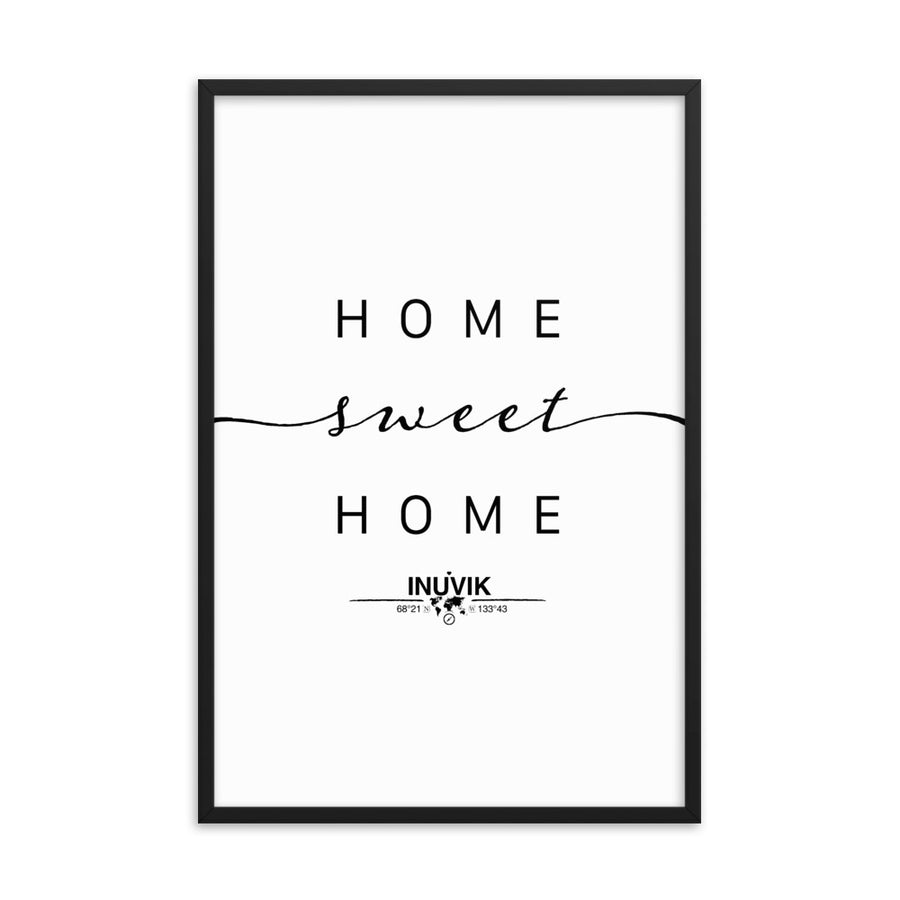 Inuvik, Northwest Territories, Canada Home Sweet Home With Map Coordinates Framed Artwork