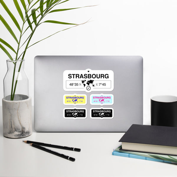 Strasbourg, Grand Est Stickers, High-Quality Vinyl Laptop Stickers, Set of 5 Pack