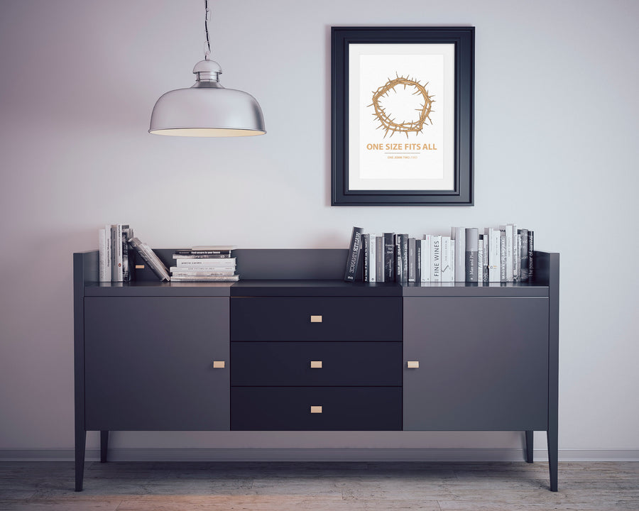ring of thorns framed on a wall