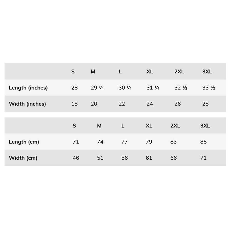 Tshirt Sizing Chart